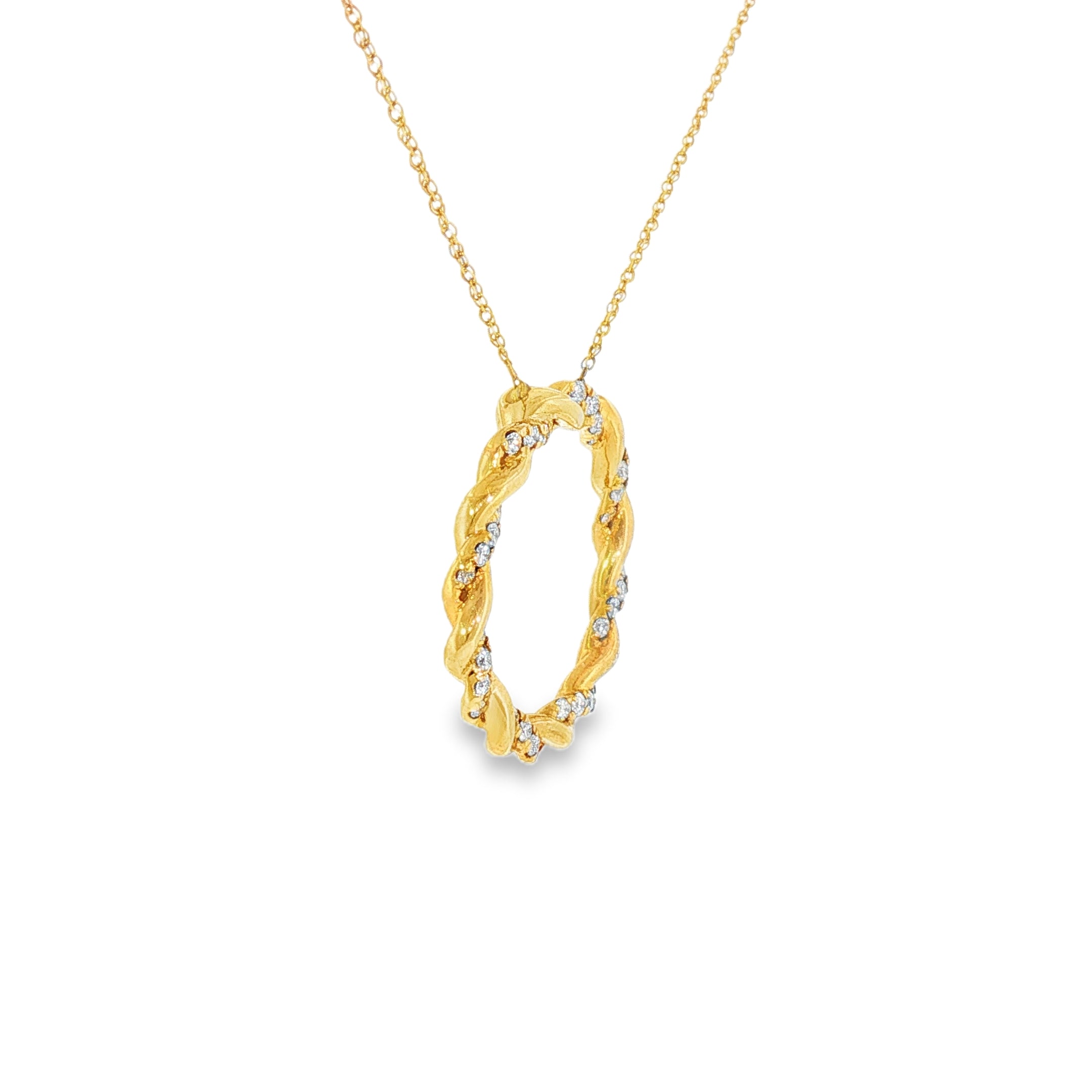 10k Yellow Gold 0.25 ctw Circle Diamond Pendant