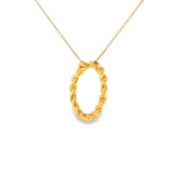 10k Yellow Gold 0.25 ctw Circle Diamond Pendant