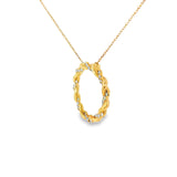 10k Yellow Gold 0.25 ctw Circle Diamond Pendant