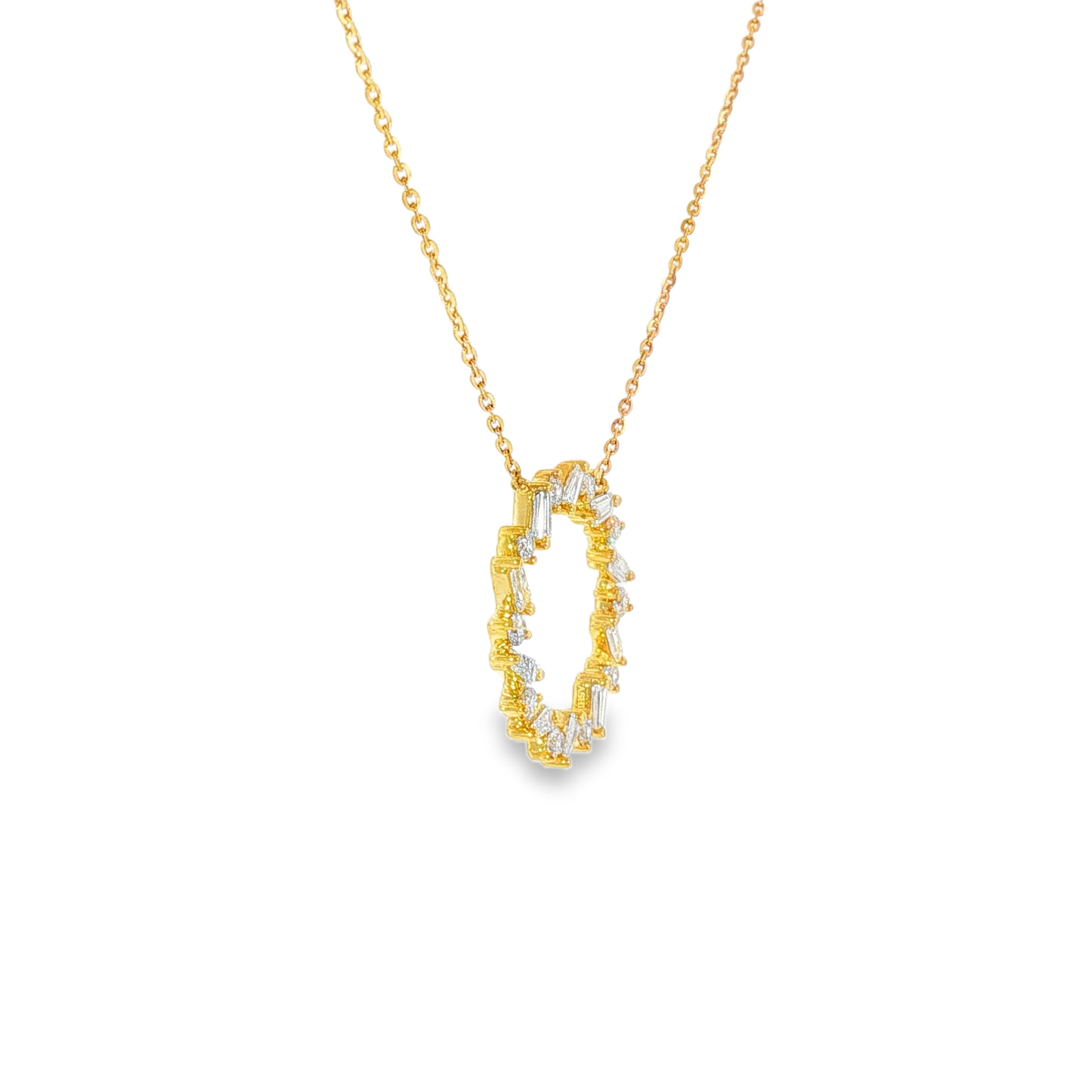10k Yellow Gold 0.4 ctw Circle Diamond Necklace
