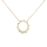 10k Yellow Gold 0.4 ctw Circle Diamond Necklace