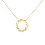 10k Yellow Gold 0.4 ctw Circle Diamond Necklace