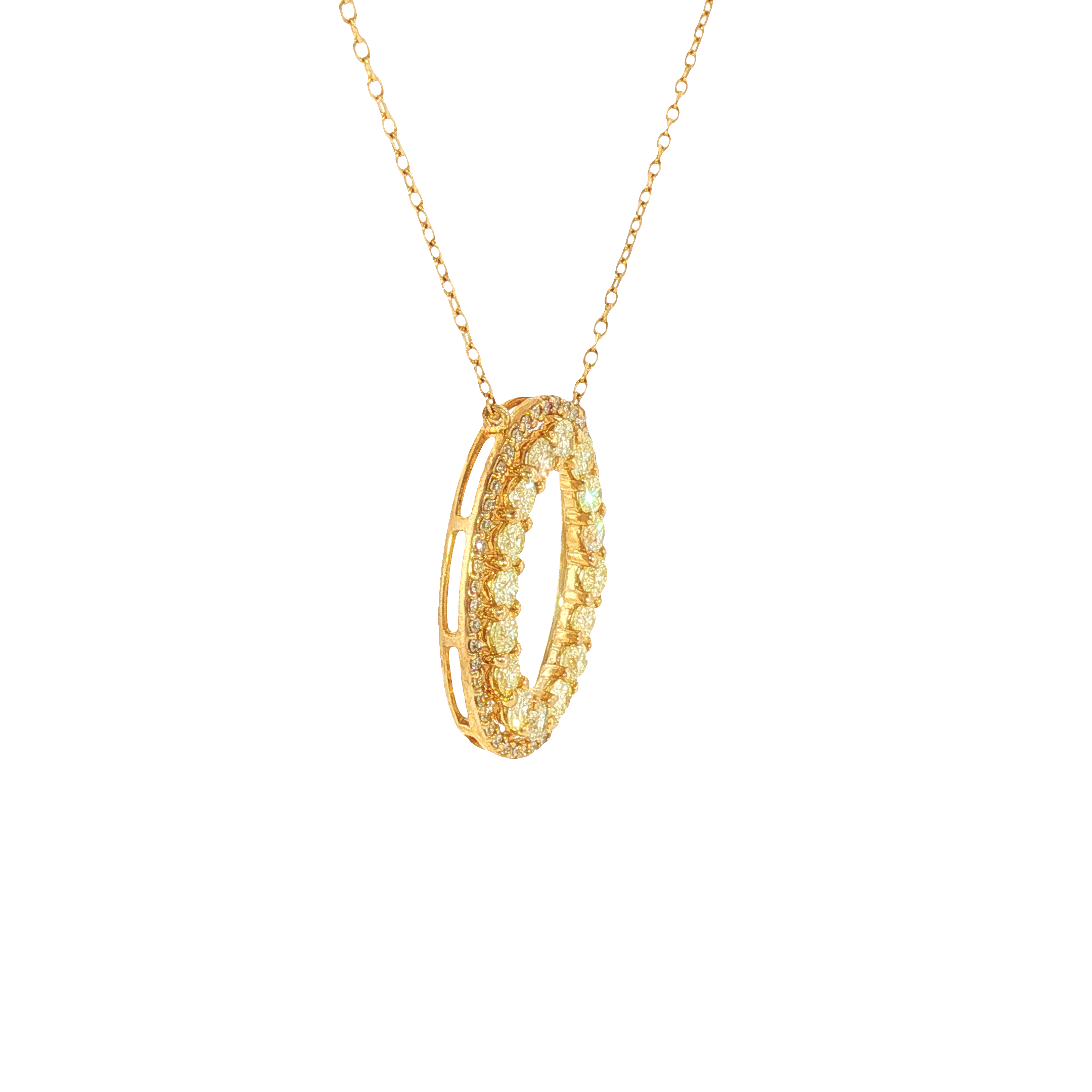 10k Yellow Gold 1.00 ctw Oval Yellow Diamond Pendant