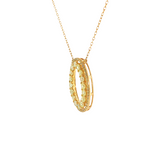 10k Yellow Gold 1.00 ctw Oval Yellow Diamond Pendant
