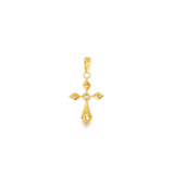 14k Yellow Gold 0.06 ctw Cross Diamond Pendant