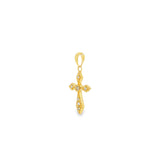 14k Yellow Gold 0.06 ctw Cross Diamond Pendant