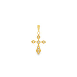 14k Yellow Gold 0.06 ctw Cross Diamond Pendant