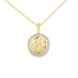 14k Yellow Gold 0.25 ctw Reversible Cross Diamond Necklace