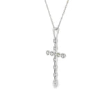14k White Gold 0.15 ctw Cross Diamond Necklace