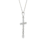 14k White Gold 0.15 ctw Cross Diamond Necklace
