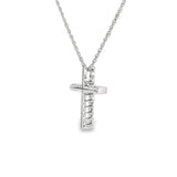 14k White Gold 0.25 ctw Cross Diamond Pendant