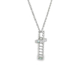 14k White Gold 0.25 ctw Cross Diamond Pendant