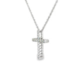 14k White Gold 0.25 ctw Cross Diamond Pendant