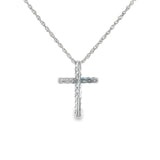 14k White Gold 0.25 ctw Cross Diamond Pendant