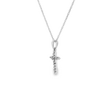 14k White Gold 0.10 ctw Cross Diamond Necklace