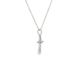 14k White Gold 0.10 ctw Cross Diamond Necklace
