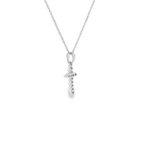 14k White Gold 0.10 ctw Cross Diamond Necklace
