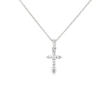14k White Gold 0.10 ctw Cross Diamond Necklace
