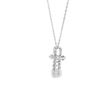 14k White Gold 0.25 ctw Cross Diamond Necklace