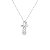 14k White Gold 0.25 ctw Cross Diamond Necklace