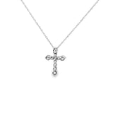 14k White Gold 0.25 ctw Cross Diamond Necklace