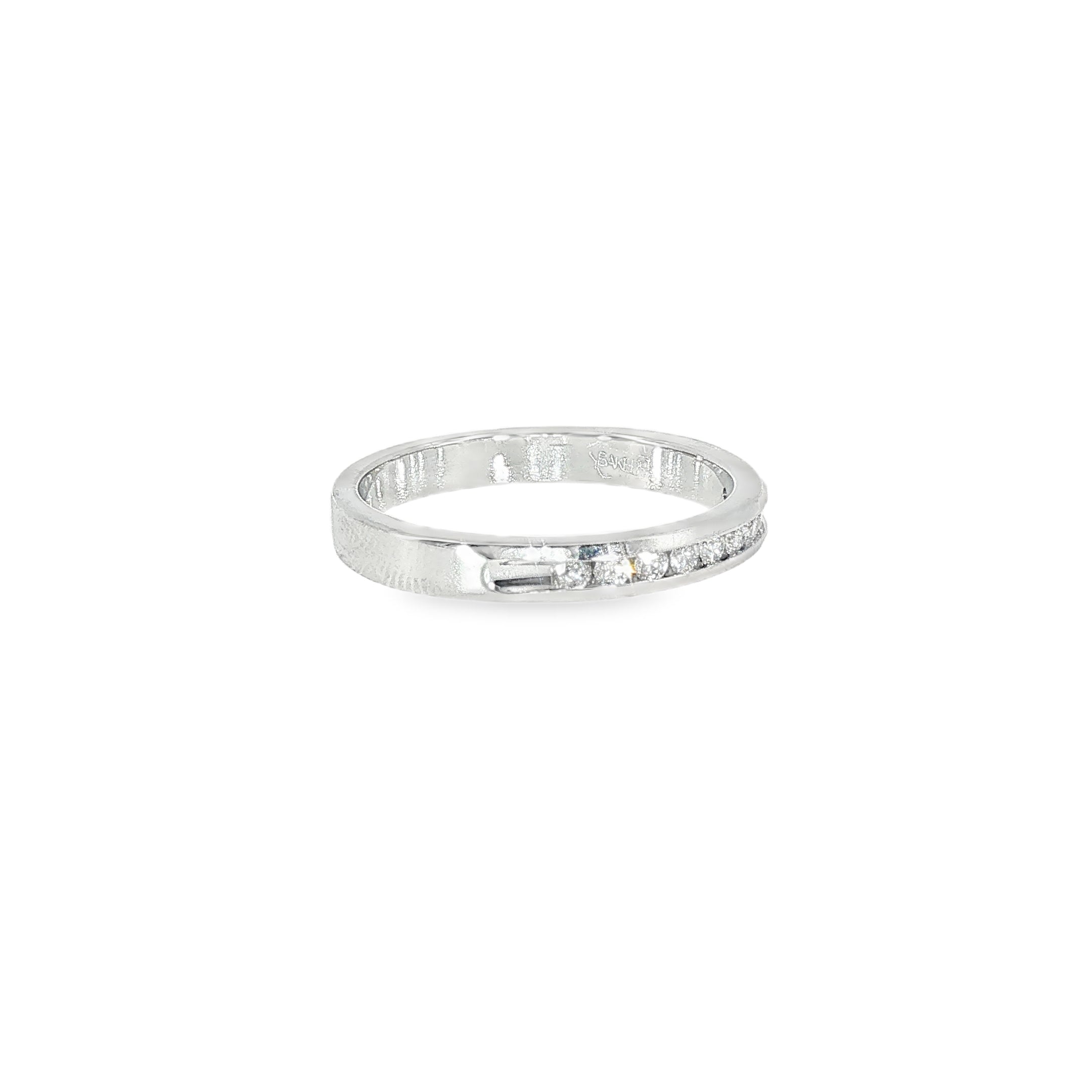 14k White Gold 0.20 ctw Channel Set Diamond Band