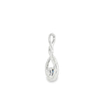 14k White Gold 0.79 ctw Free Form MT Yogo Sapphire Pendant
