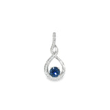 14k White Gold 0.79 ctw Free Form MT Yogo Sapphire Pendant