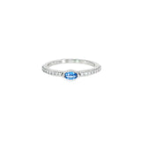 14k White Gold 0.14 ctw MT Yogo Sapphire Women's Ring