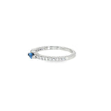 14k White Gold 0.14 ctw MT Yogo Sapphire Women's Ring