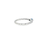 14k White Gold 0.14 ctw MT Yogo Sapphire Women's Ring