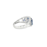 14k White Gold Multi Stone 1.45 ctw MT Yogo Sapphire Women's Ring