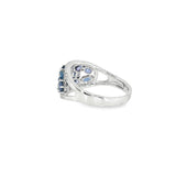 14k White Gold Multi Stone 1.45 ctw MT Yogo Sapphire Women's Ring