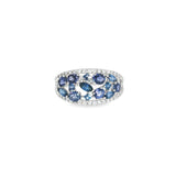 14k White Gold Multi Stone 1.45 ctw MT Yogo Sapphire Women's Ring