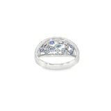 14k White Gold Multi Stone 1.45 ctw MT Yogo Sapphire Women's Ring