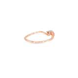 14k Rose Gold Free Form 0.12 ctw MT Yogo Sapphire Women's Ring