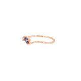 14k Rose Gold Free Form 0.12 ctw MT Yogo Sapphire Women's Ring