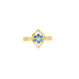 14k Yellow Gold Nature Inspired 0.26ctw MT Yogo Sapphire Women's Ring
