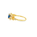 14k Yellow Gold Vintage Inspired 1.02 ctw MT Yogo Sapphire Women's Ring