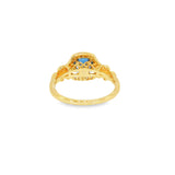 14k Yellow Gold Vintage Inspired 1.02 ctw MT Yogo Sapphire Women's Ring