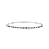 14k White Gold 1.00 ctw Bangle MT Yogo Sapphire Bracelet