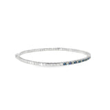14k White Gold 1.00 ctw Bangle MT Yogo Sapphire Bracelet