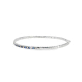 14k White Gold 1.00 ctw Bangle MT Yogo Sapphire Bracelet