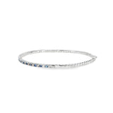 14k White Gold 1.00 ctw MT Yogo Sapphire Bangle Bracelet