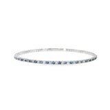 14k White Gold 1.00 ctw MT Yogo Sapphire Bangle Bracelet
