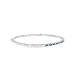 14k White Gold 1.00 ctw MT Yogo Sapphire Bangle Bracelet