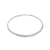 14k White Gold 1.00 ctw MT Yogo Sapphire Bangle Bracelet