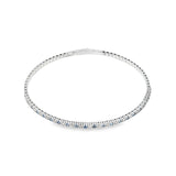 14k White Gold 1.00 ctw Bangle MT Yogo Sapphire Bracelet