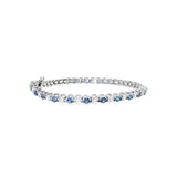14k White Gold 4.6 ctw MT Yogo Sapphire Tennis Bracelet