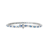 14k White Gold 4.6 ctw MT Yogo Sapphire Tennis Bracelet
